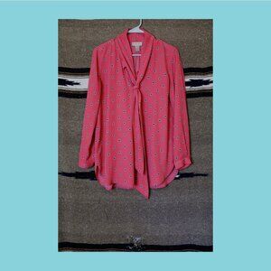 AMAZING romantic blouse with neck tie boho romantic medium petite